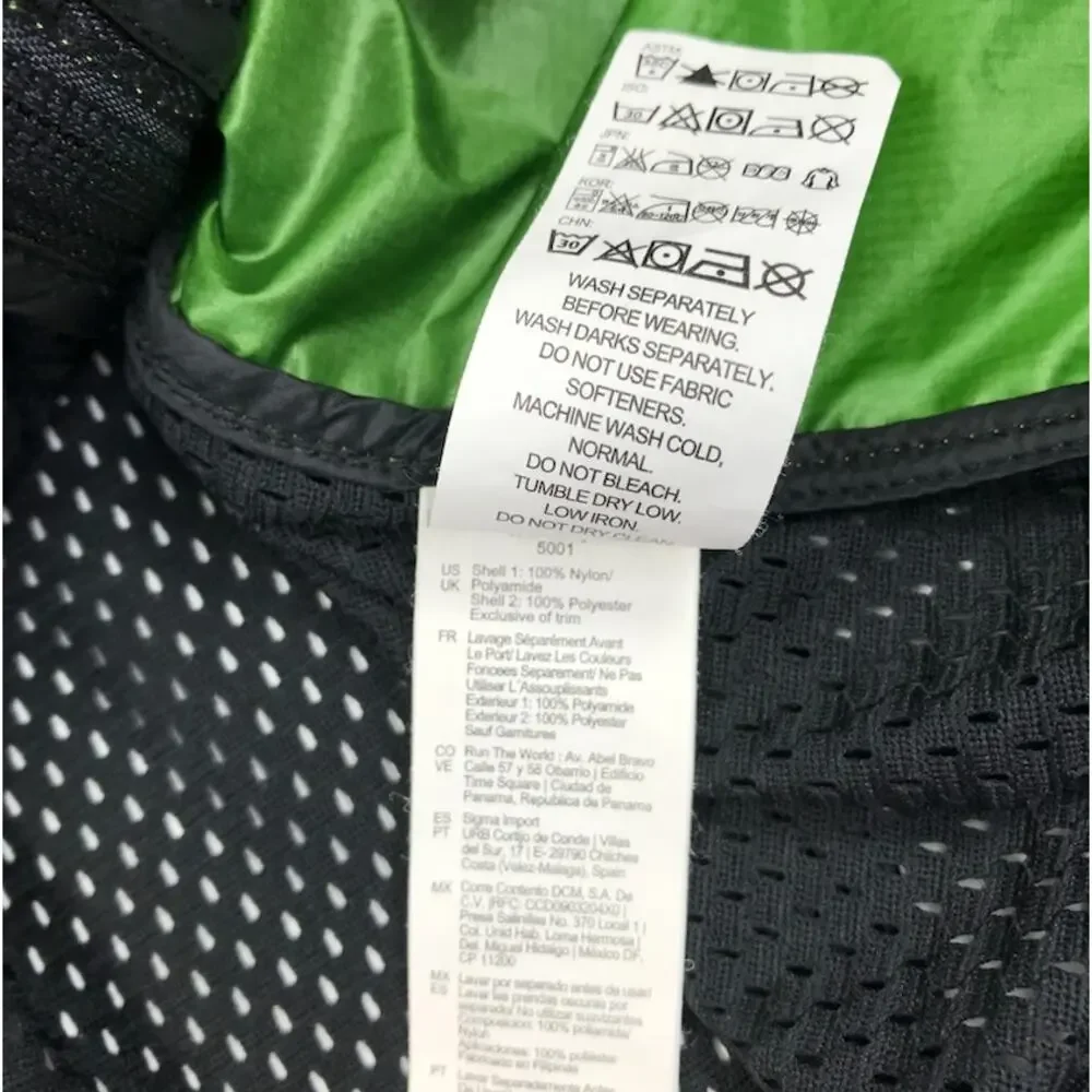 BROOKS Run-Thru Nylon Mesh Colorblock Packable Jacket Sz L Green Black Outdoor
